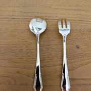 Vintage gold dessert forks and spoons