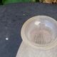 Hyacinth vase in frosted glass art deco foliage pattern
