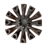 Brutalist cast iron candlestick from mid-century Japan by Jens H. Quistgaard, 1960s.