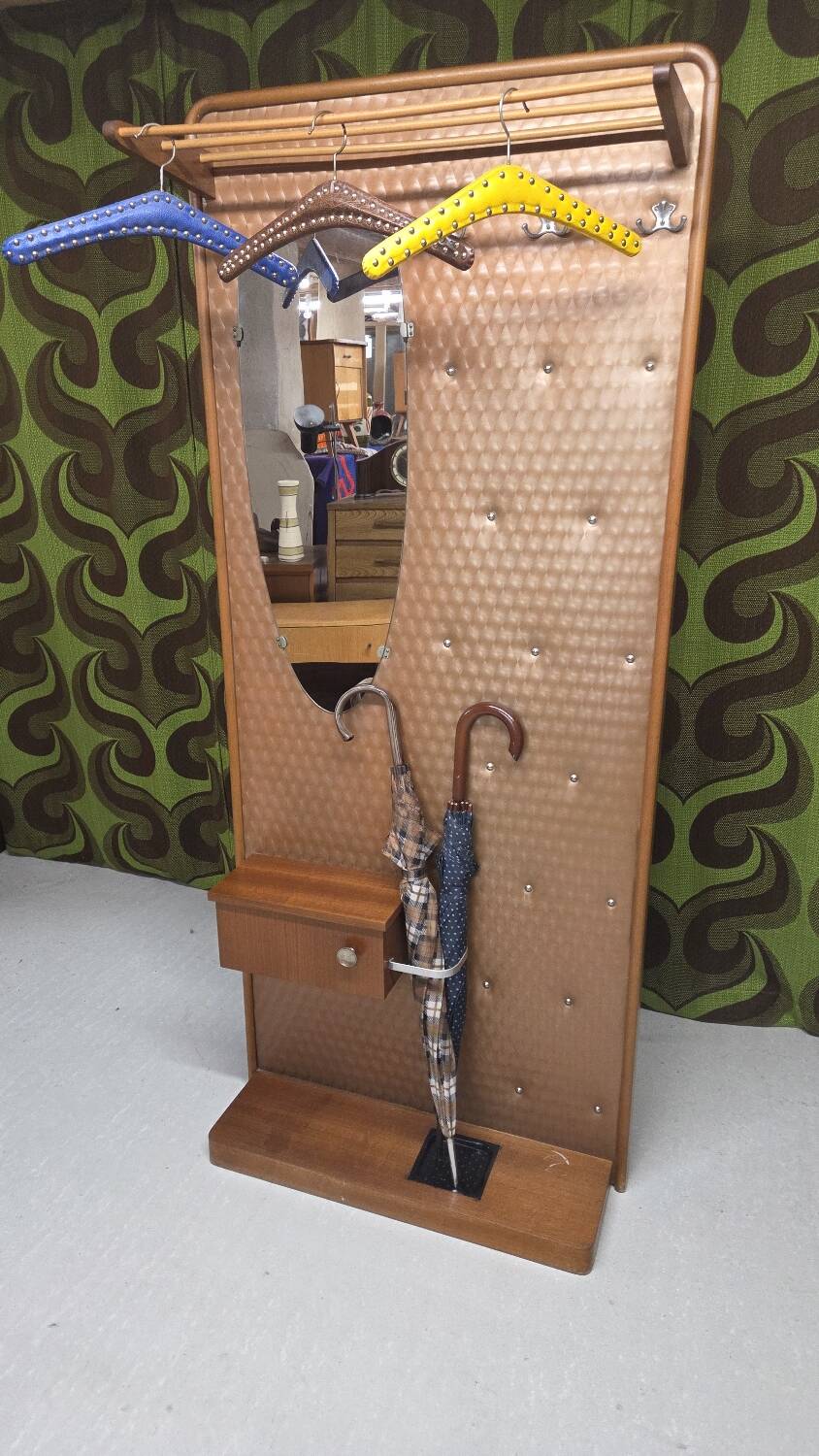 Vintage 1960s coat rack wardrobe