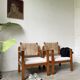 Pair of oak and straw armchairs, reconstruction style