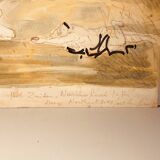 Abstract painting, jan burssens, mixed technique on cardboard, 20th century