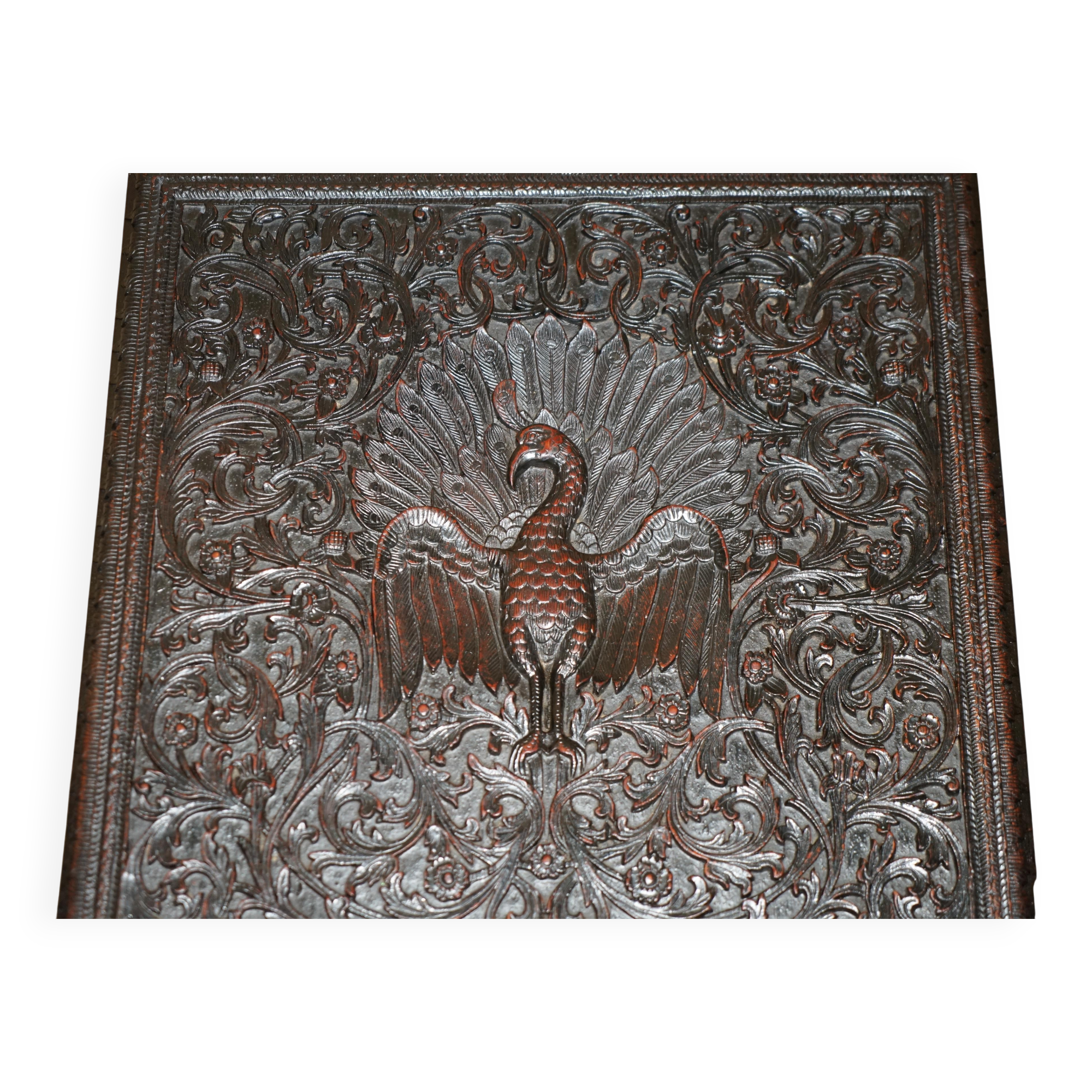 Anglo-Indian revolving library table, decorated, 1880.