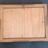 Original oil painting of a landscape with a pond and water lilies by Albert Morhain, 1930.