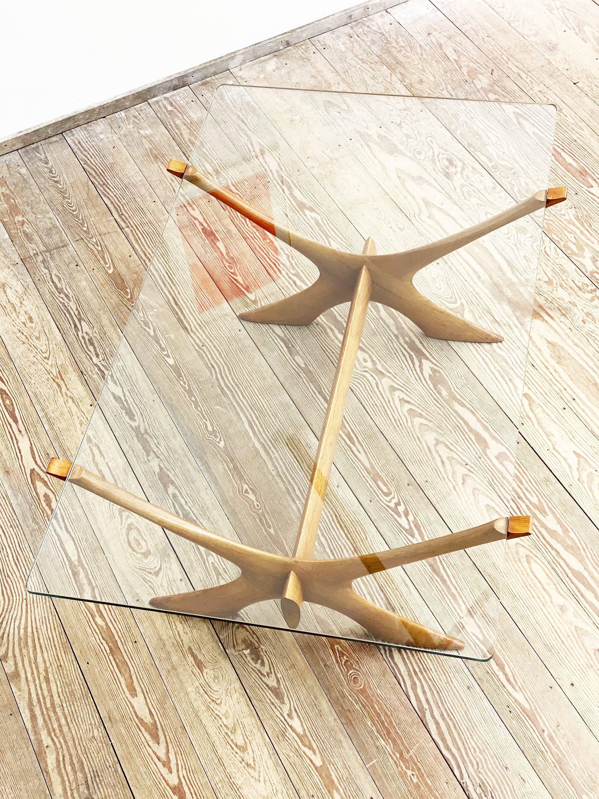 Scandinavian mahogany and glas coffee table by Illum Wikkelso for CF Christiansen Silkeborg, 1960s