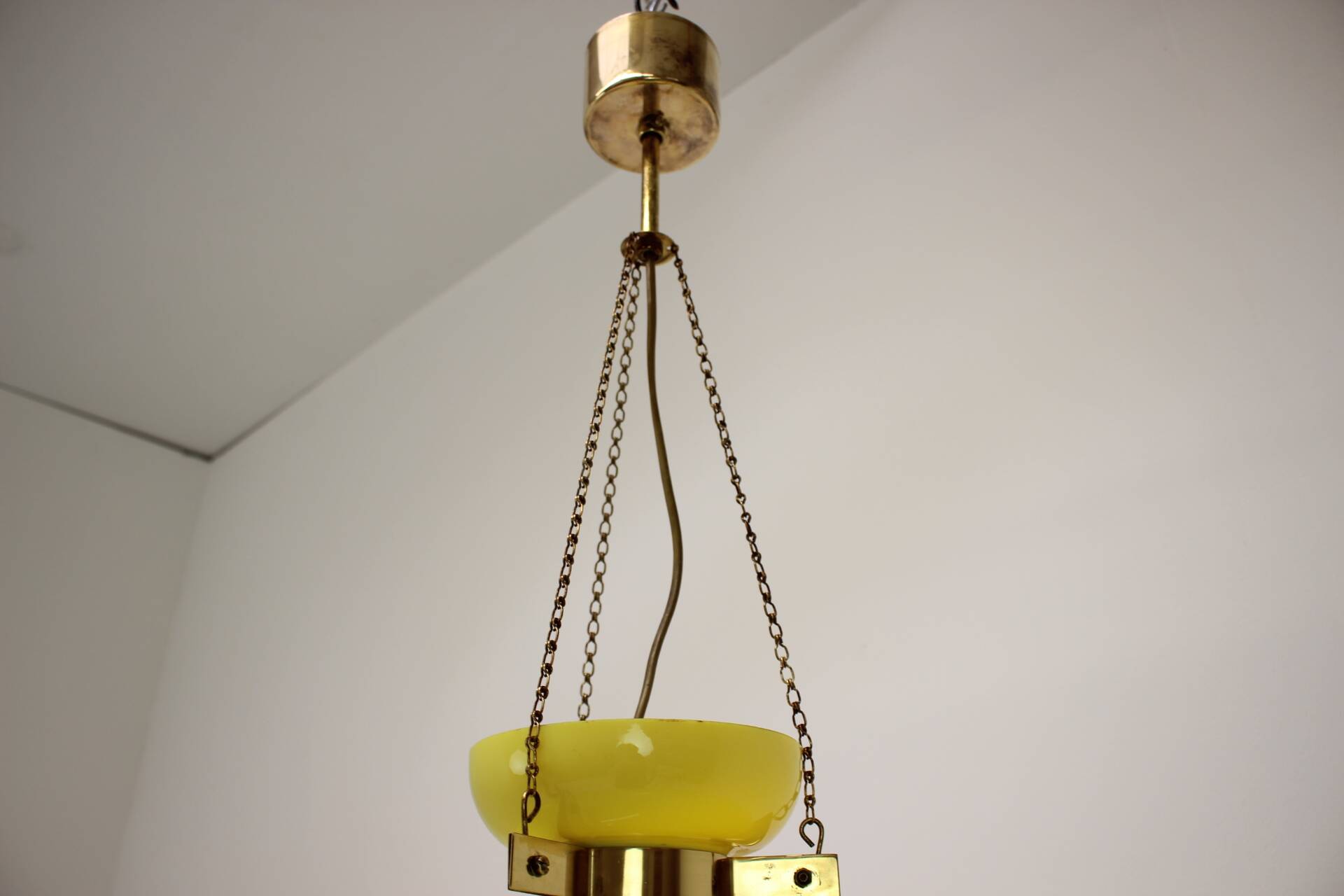 1970's Glass Chandelier, Czechoslovakia