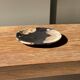 Small pocket tray or dish in black and beige petrified wood D20.5 -3317