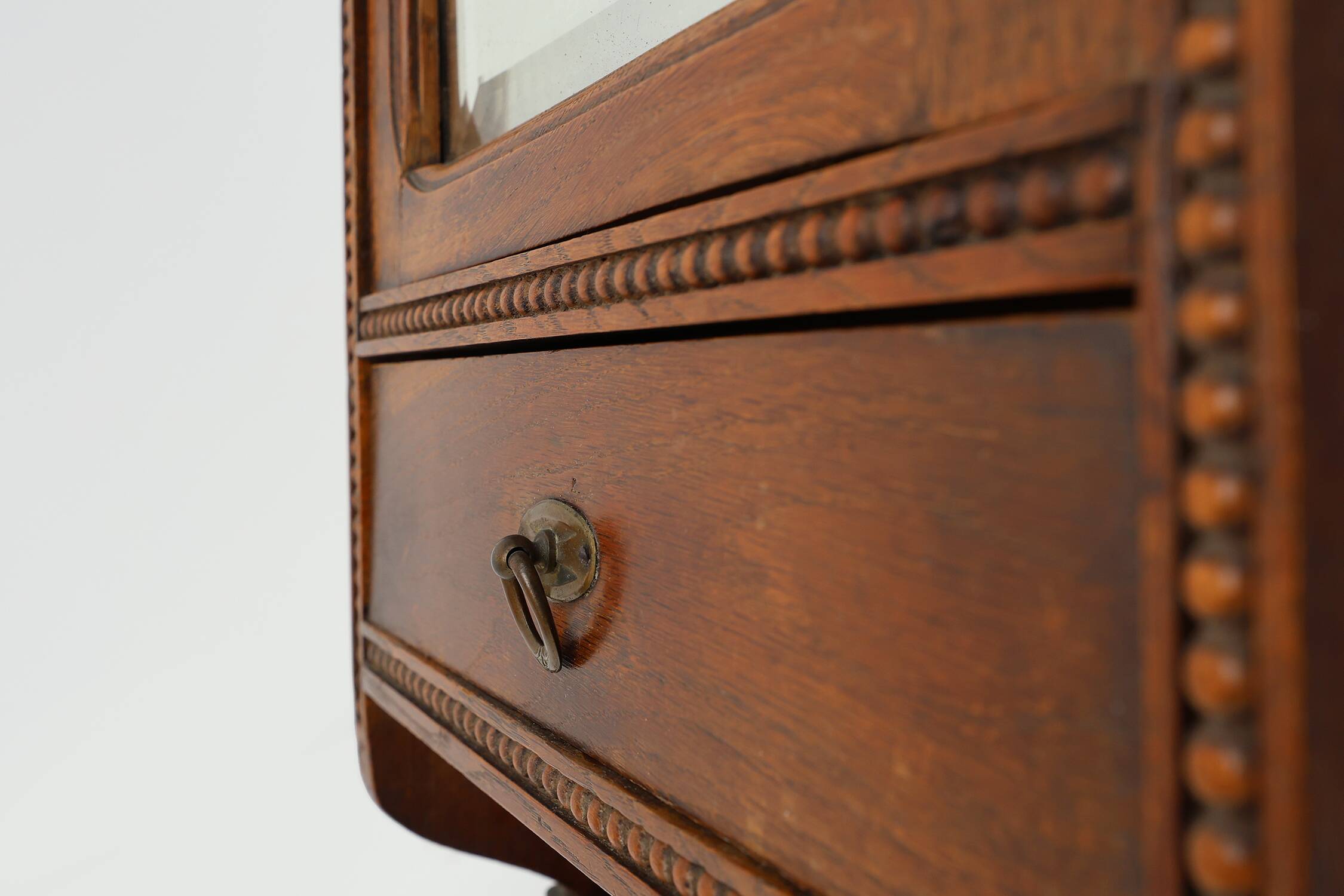 Art Deco Wooden Shaving Cabinet with Mirror, France 1930s