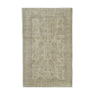 Handwoven antique anatolian beige carpet 200 cm x 316 cm - 36636