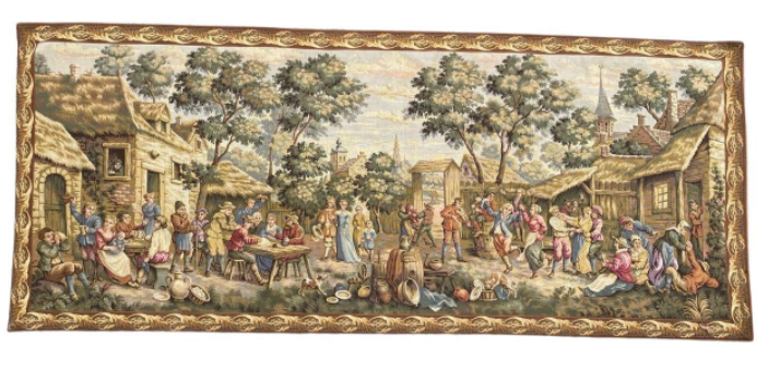 Vintage French tapestry Jaquar 84 x 201 cm