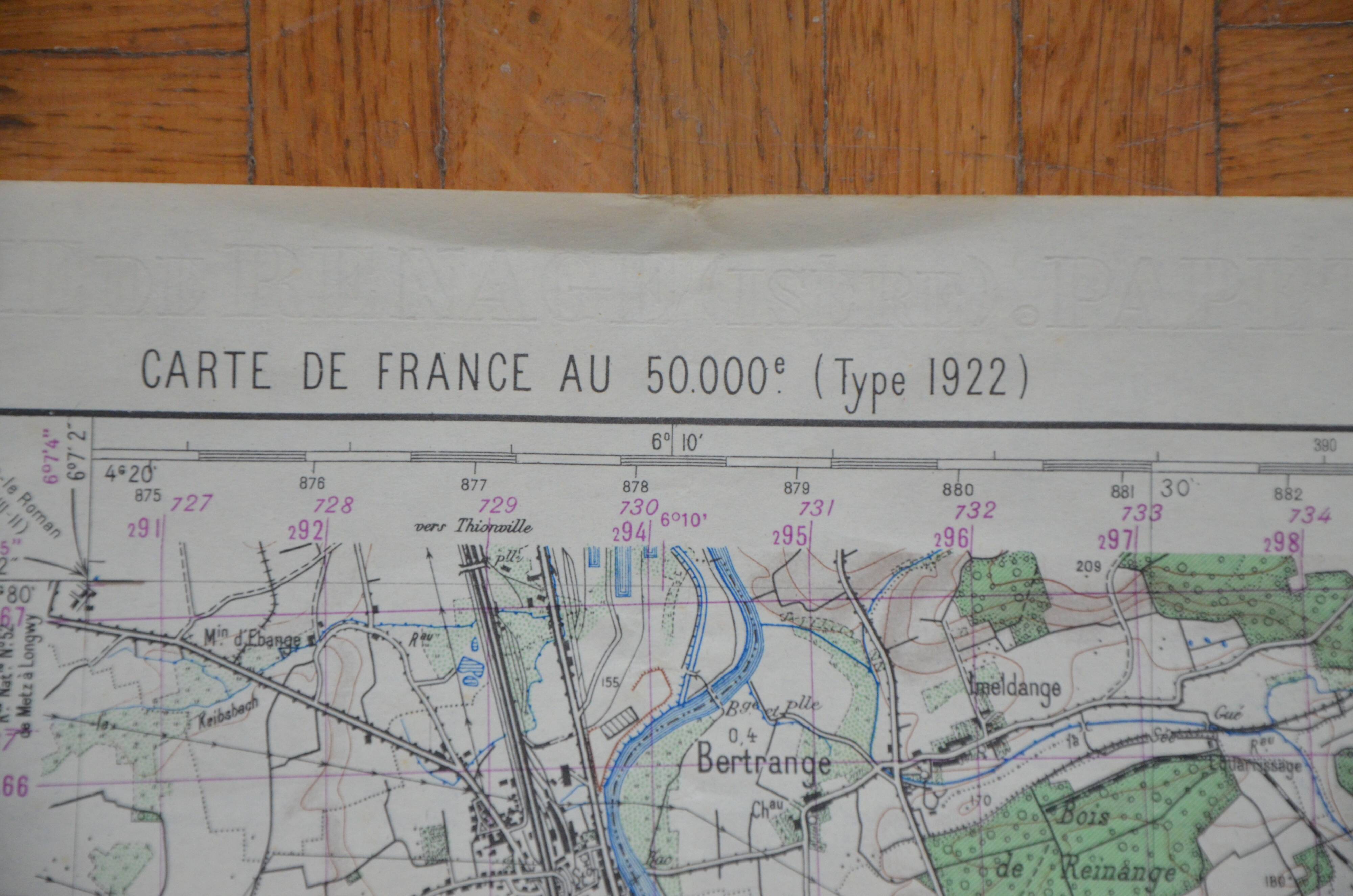 Vintage map of Uckange