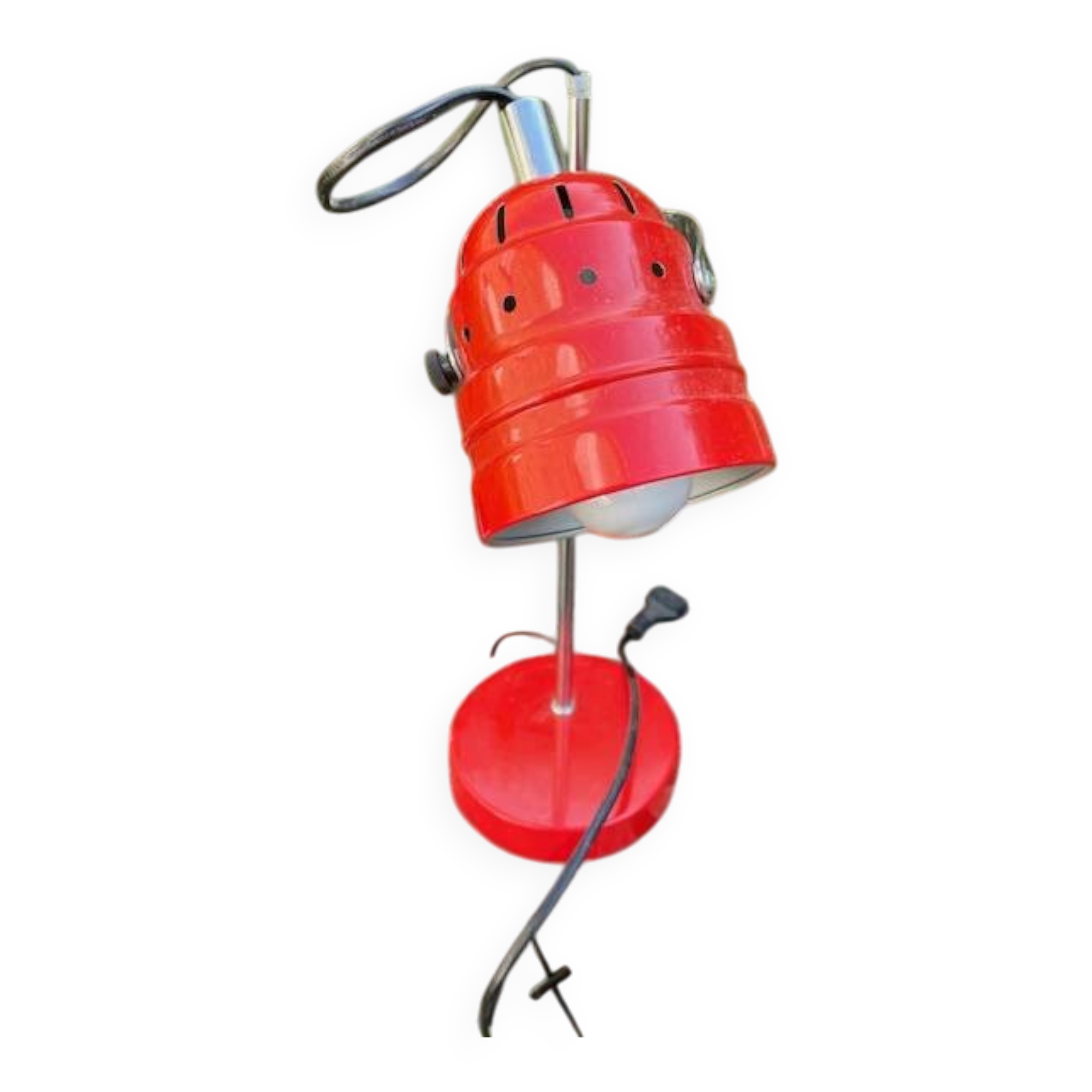 Lampe Mathias rouge chromé vintage space age