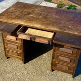 Antique vintage American style desk with pedestal