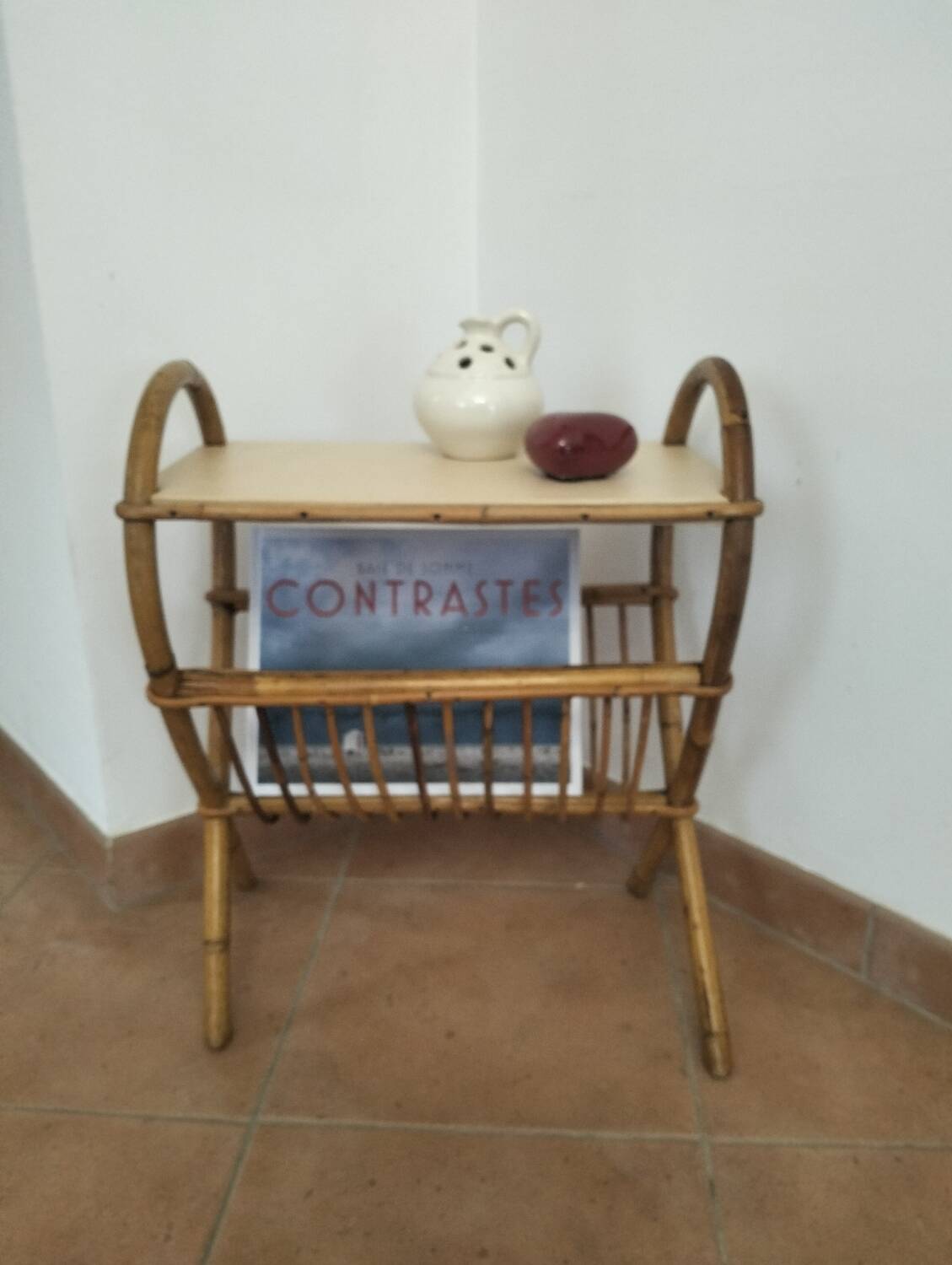 Rattan side table
