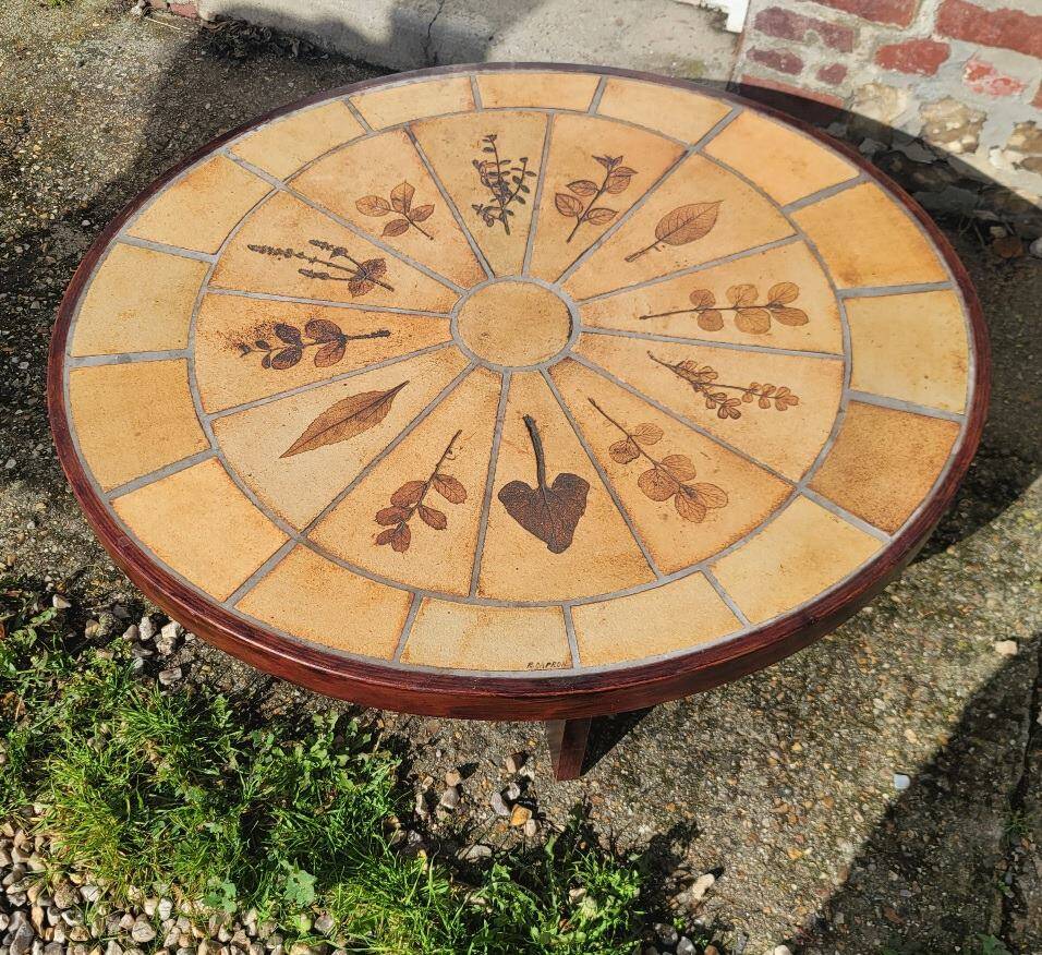 "Herbarium" model coffee table by Roger Capron for Vallauris