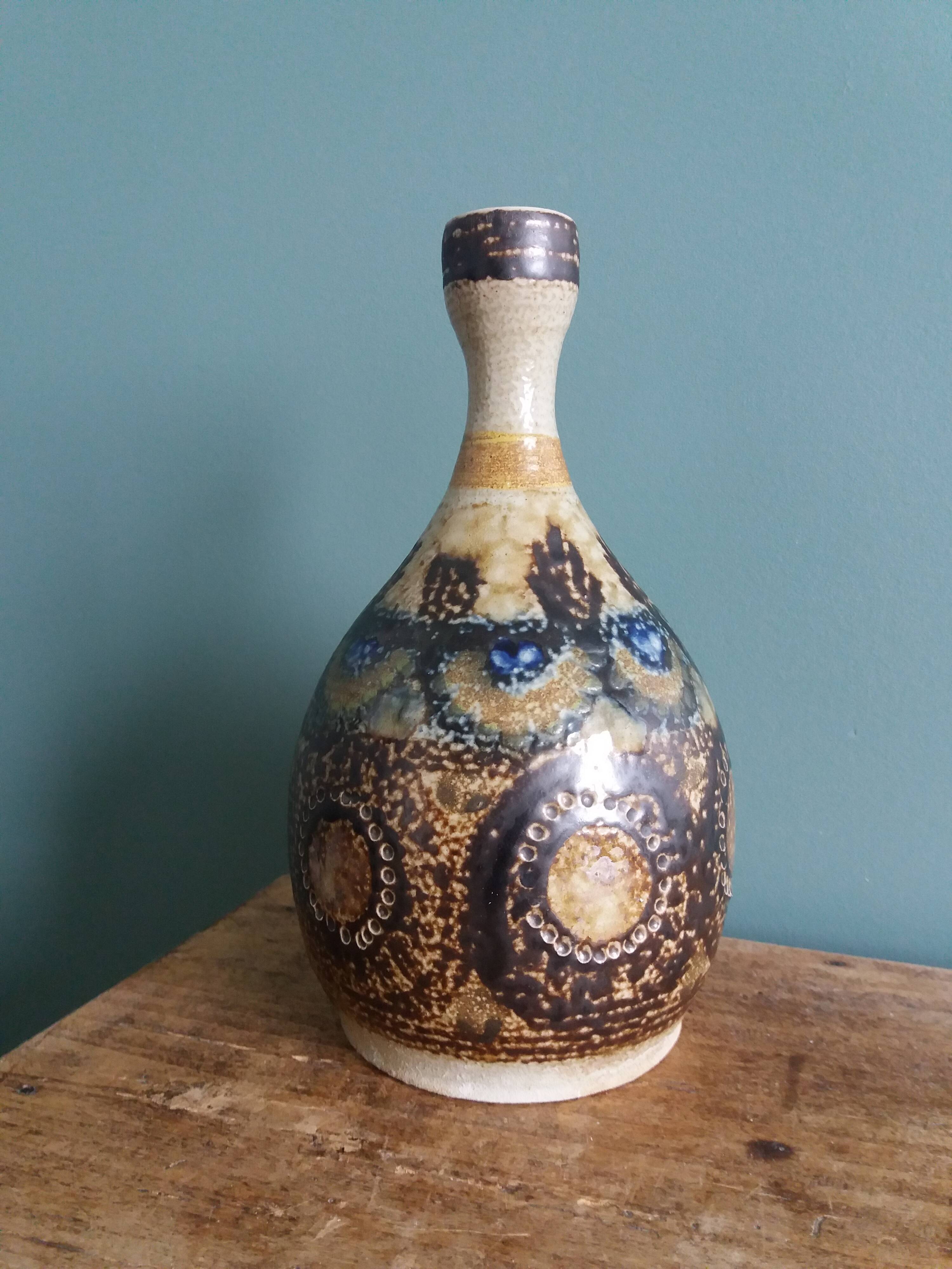 Stoneware vase signed Jean Claude Courjault Keraluc