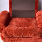 Vintage burgundy red velvet armchair