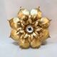 1970s 1980s Hollywood Regency Masca Gold Leaf Metal Flower Wall Sconce