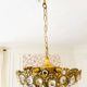 Suspension vintage Palwa en laiton massif & cristal
