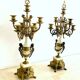 Paire de grands candélabres 7 feux - 69 cm - Bronze - Putti