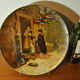 Alsatian terracotta dish painted decorative 19th century