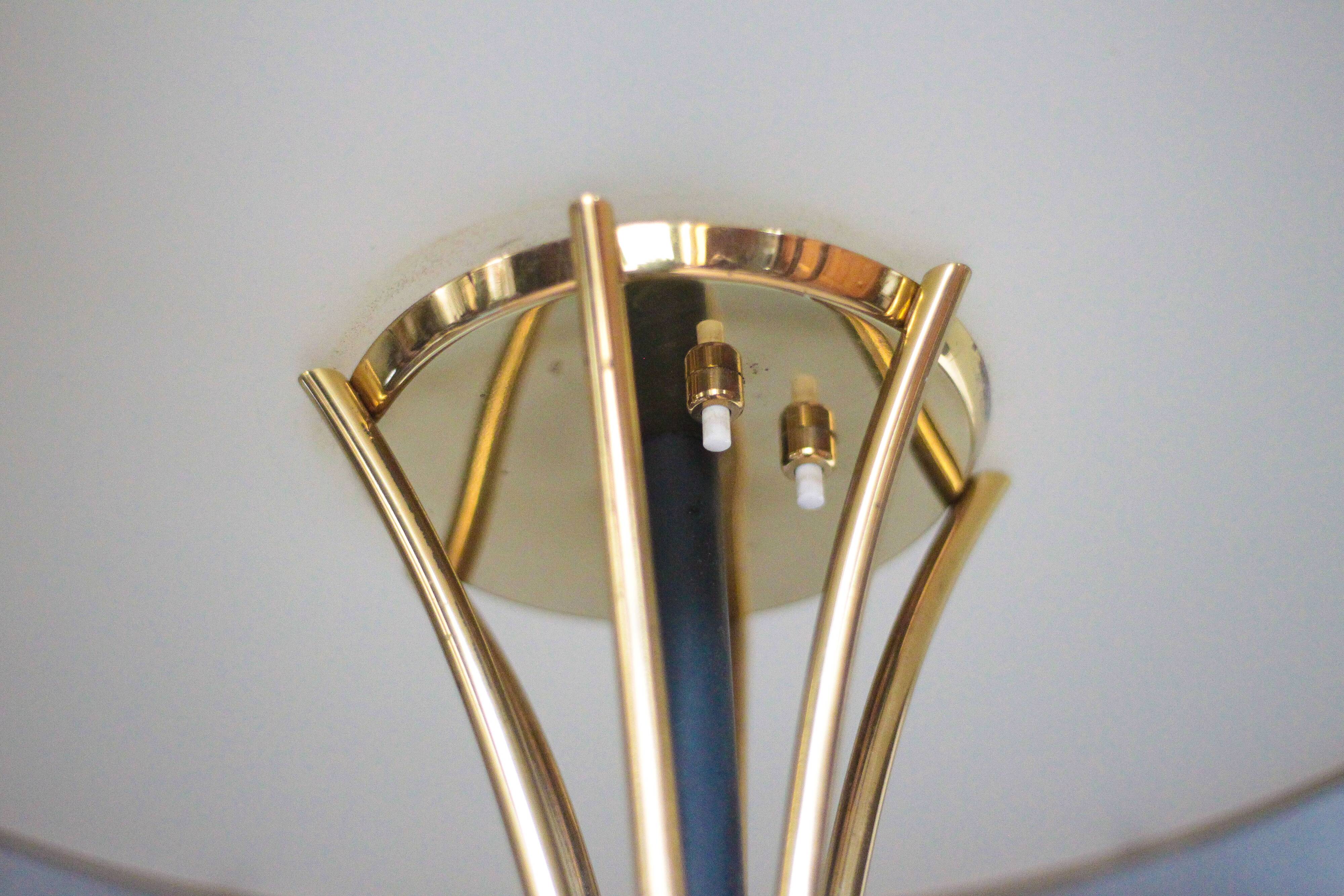 1950s floor lamp published by Maison Arlus, vintage standing lamp.