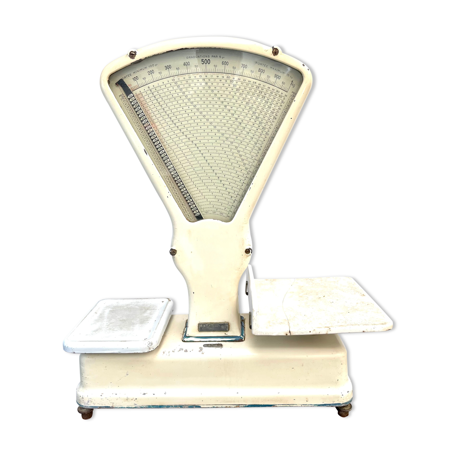 Antique double-sided scale grocery counter