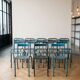 Set of 15 vintage industrial metal chairs from the 1950s.