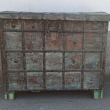Old blue wooden chest