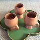 Series of 3 cups in sandstone