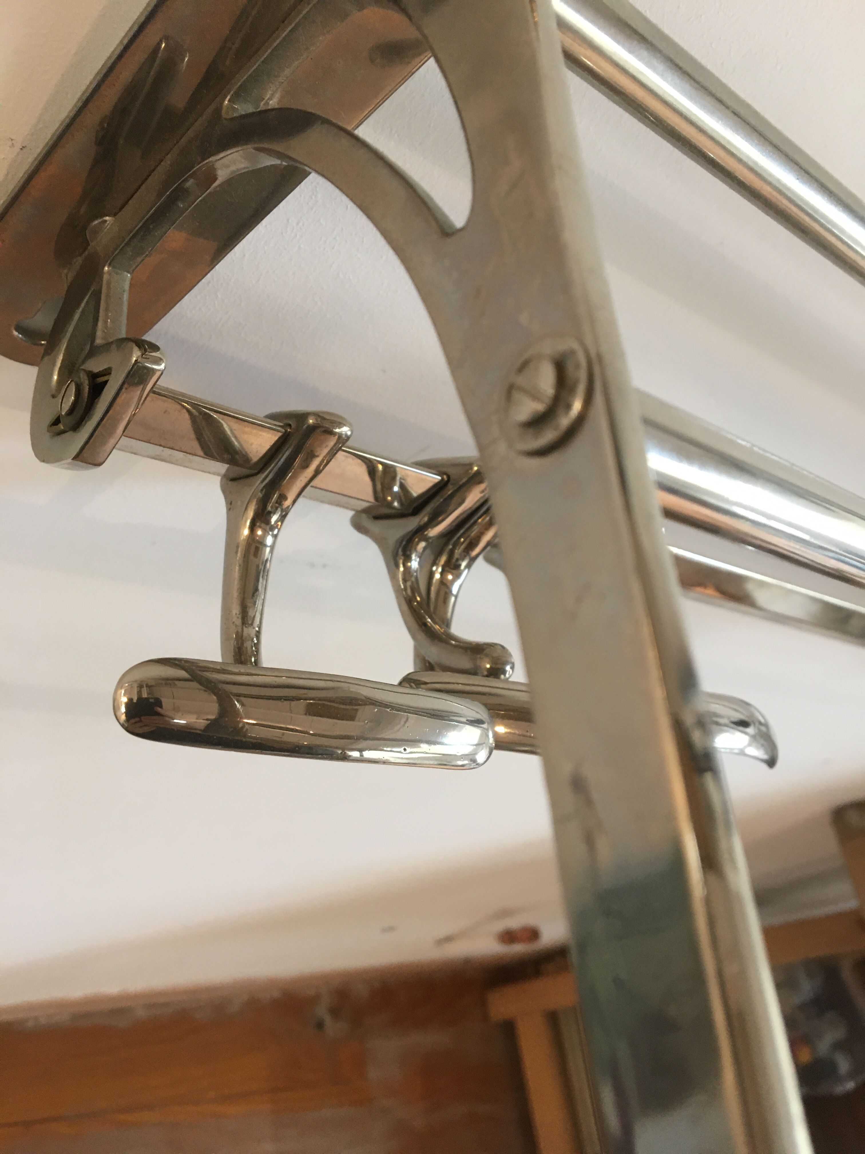 20s chrome wall coat rack