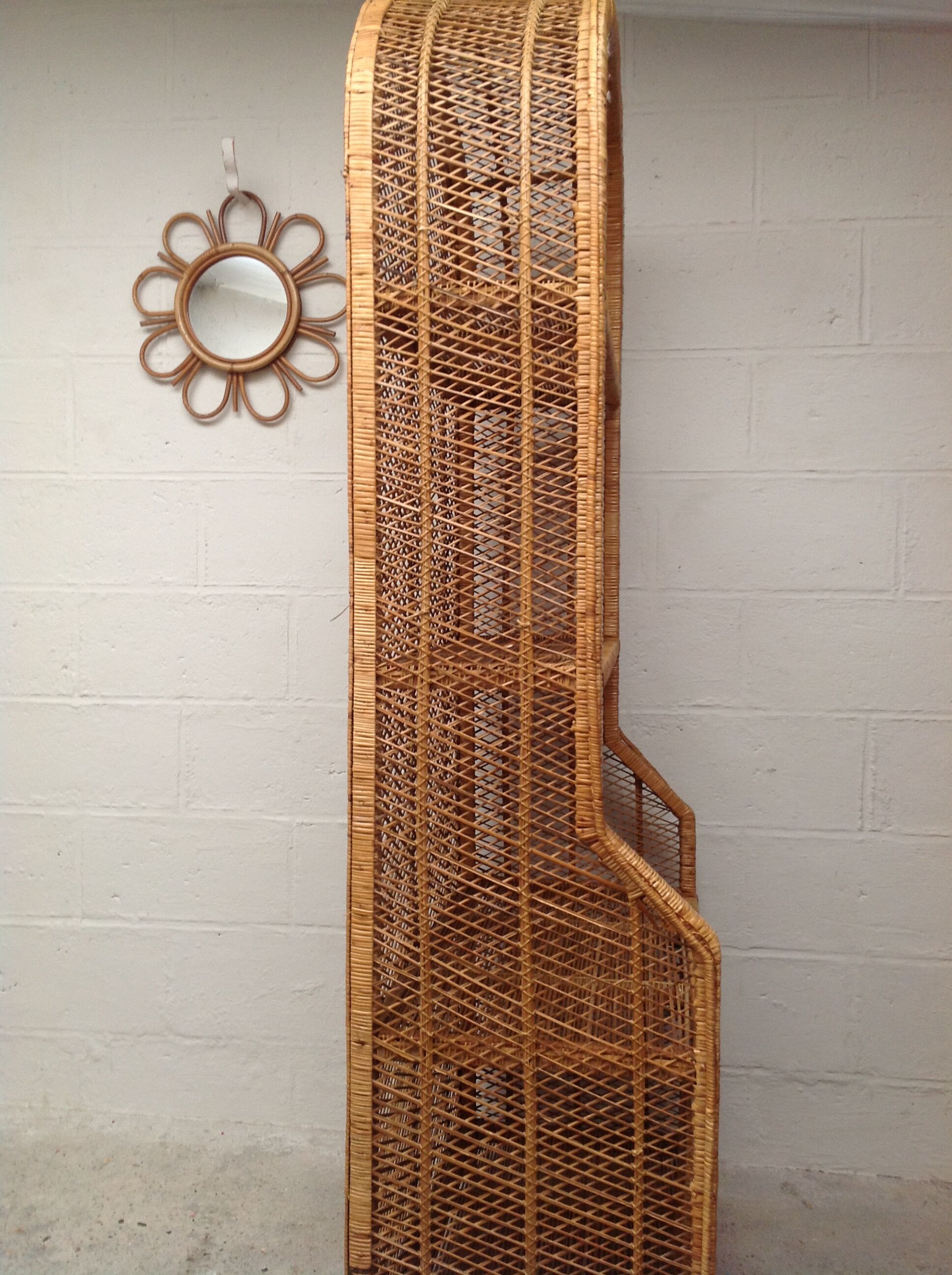 Vintage rattan bookcase