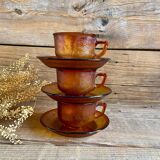 3 Arcoroc Sierra amber cups
