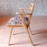 Restored bridge office chair with vintage compass feet from the 50s