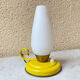 Bedside lamp vintage 60s tole enamelled opaline glass