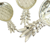 Silver plated pineapple bowls set of 3 mid century modern seventies  as new 40cm