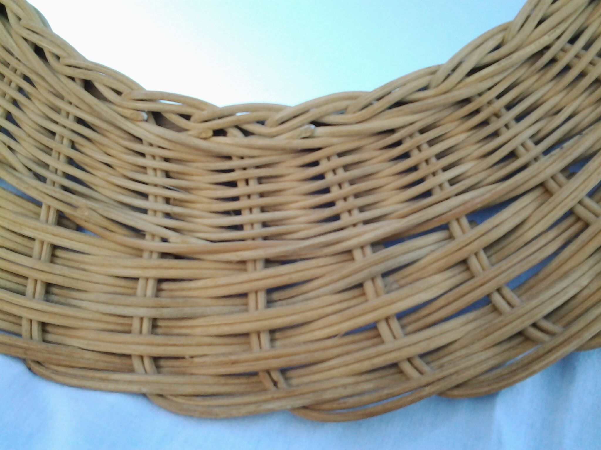 Vintage wicker sun mirror 37x37cm