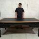 Flat desk Louis Philippe patina walnut nineteenth