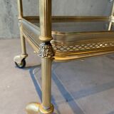 Gilded brass table and glass
