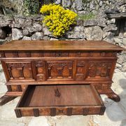 Magnificent walnut chest from the 17th century.