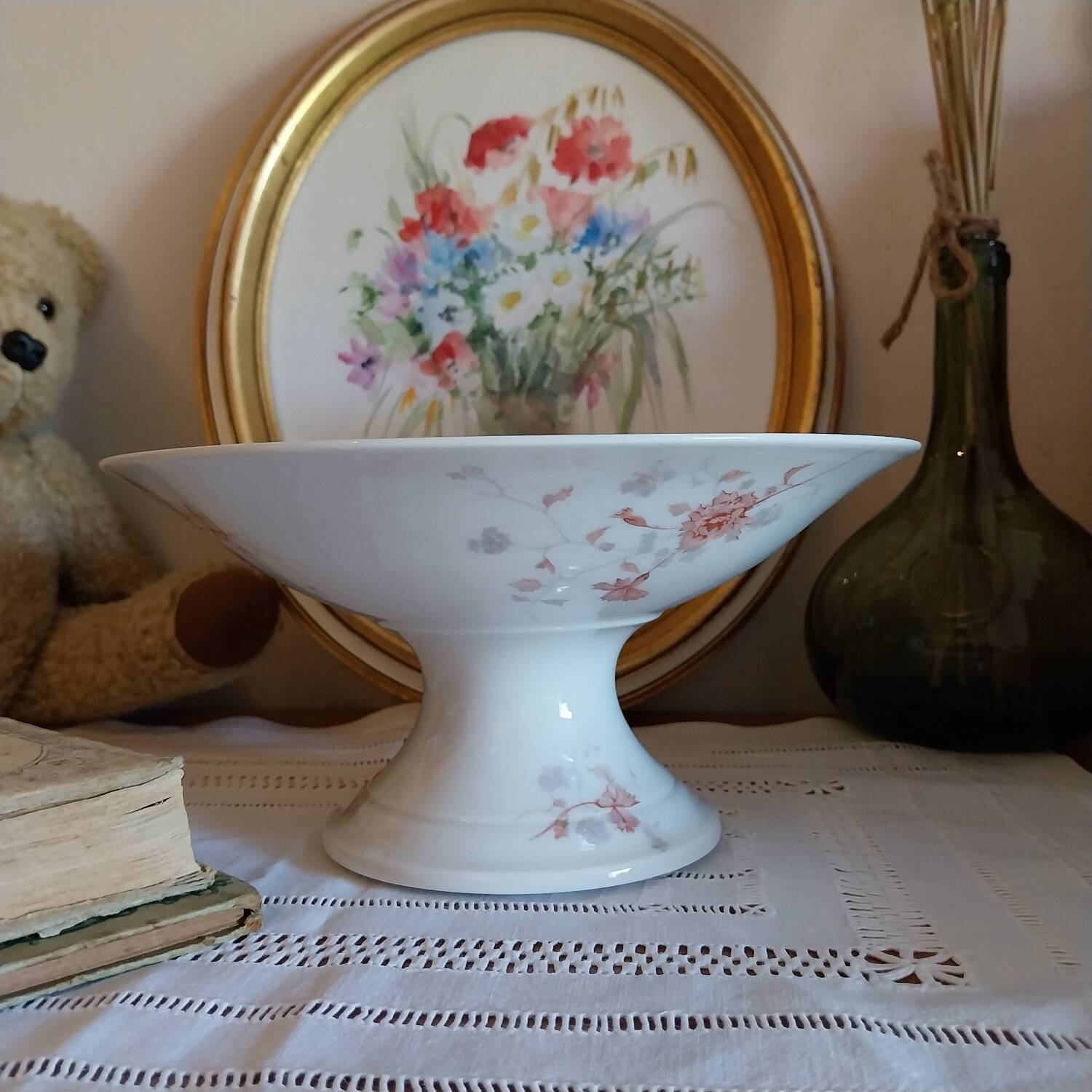 Old porcelain fruit bowl