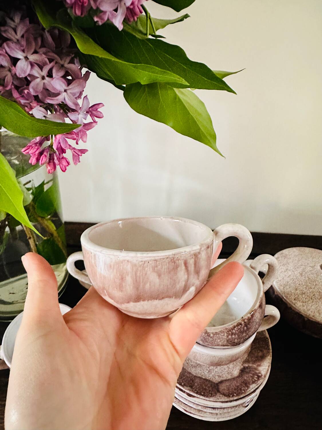 Vintage purple coffee set