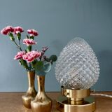 Vintage globe table lamp in diamond-point glass
