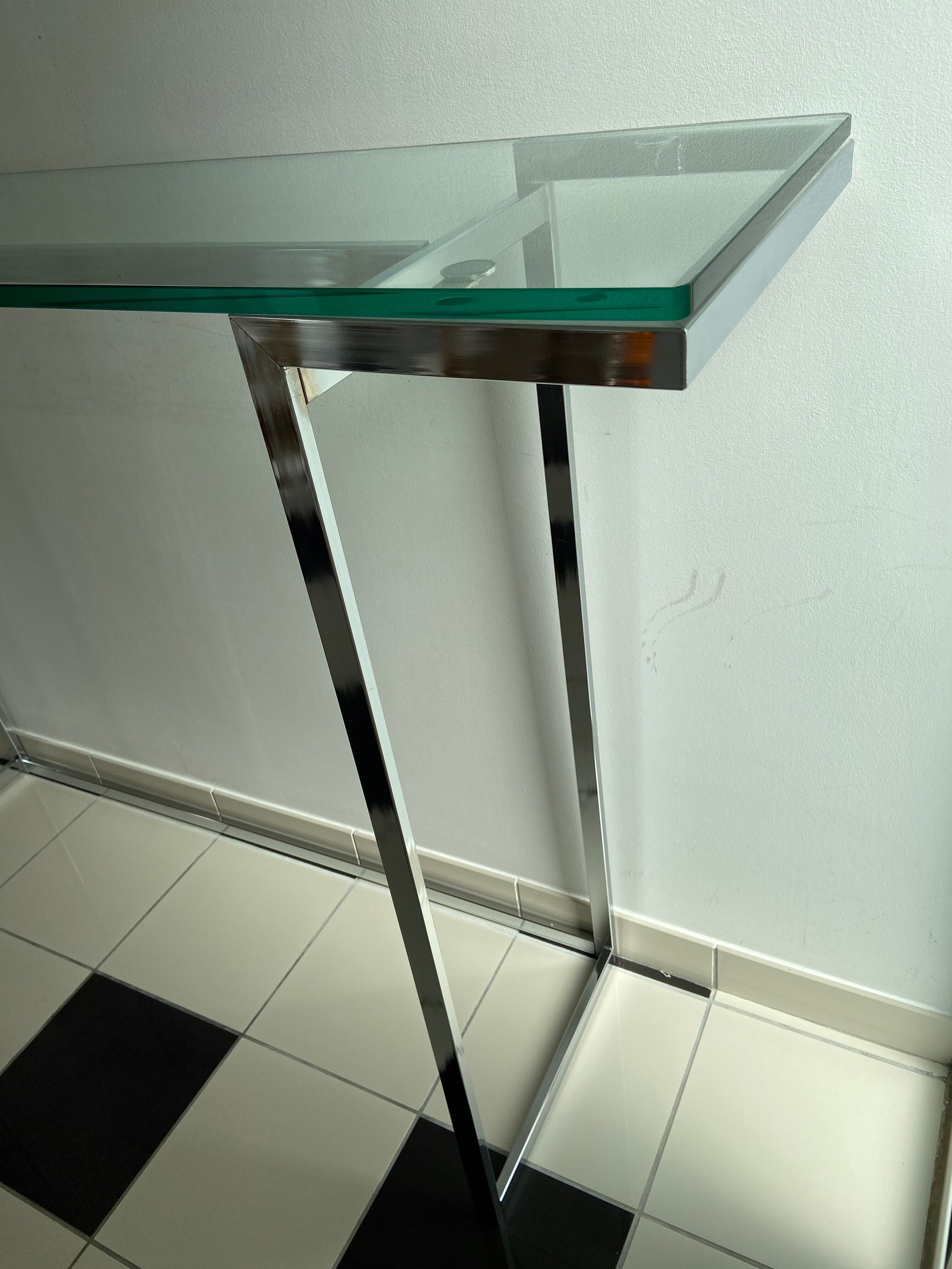 Wardrobe console glass and chrome metal
