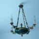 Empire chandelier 4 lights gooseneck golden bronze and painted brass