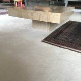 Rectangular bass table in travertine