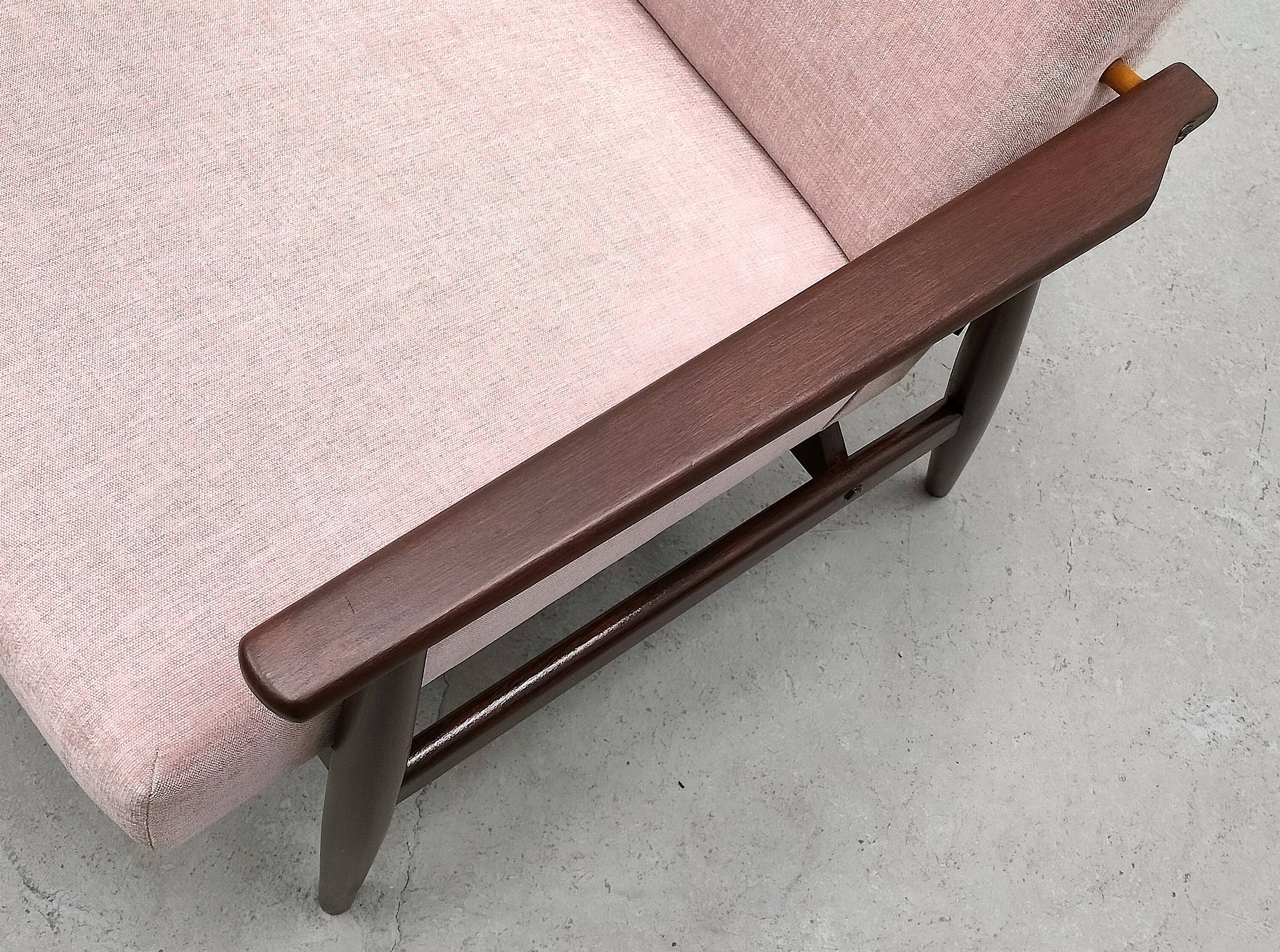 1960 Henryk Lis Mid Century Armchair in Pink