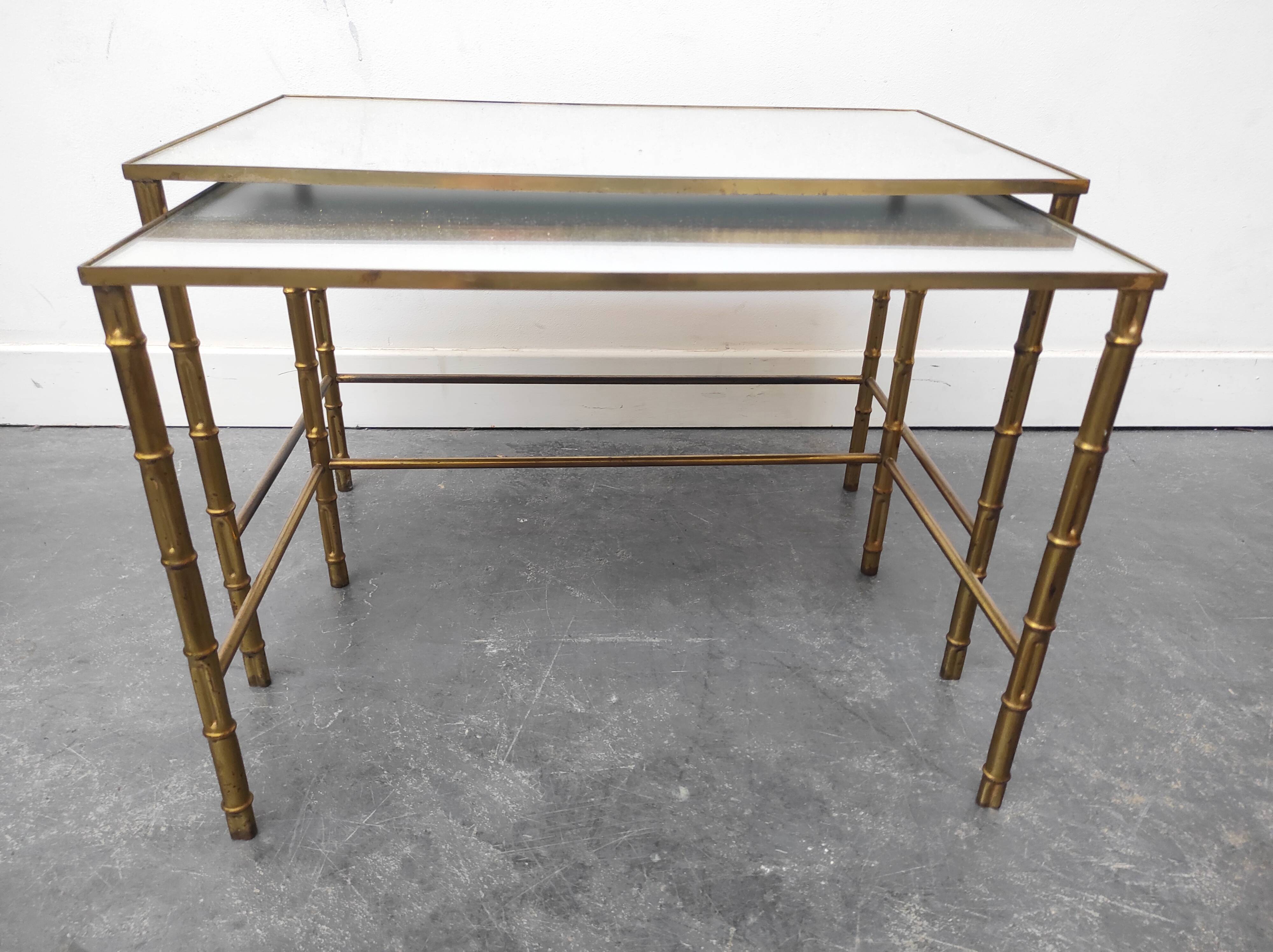 Bamboo brass coffee tables 1970