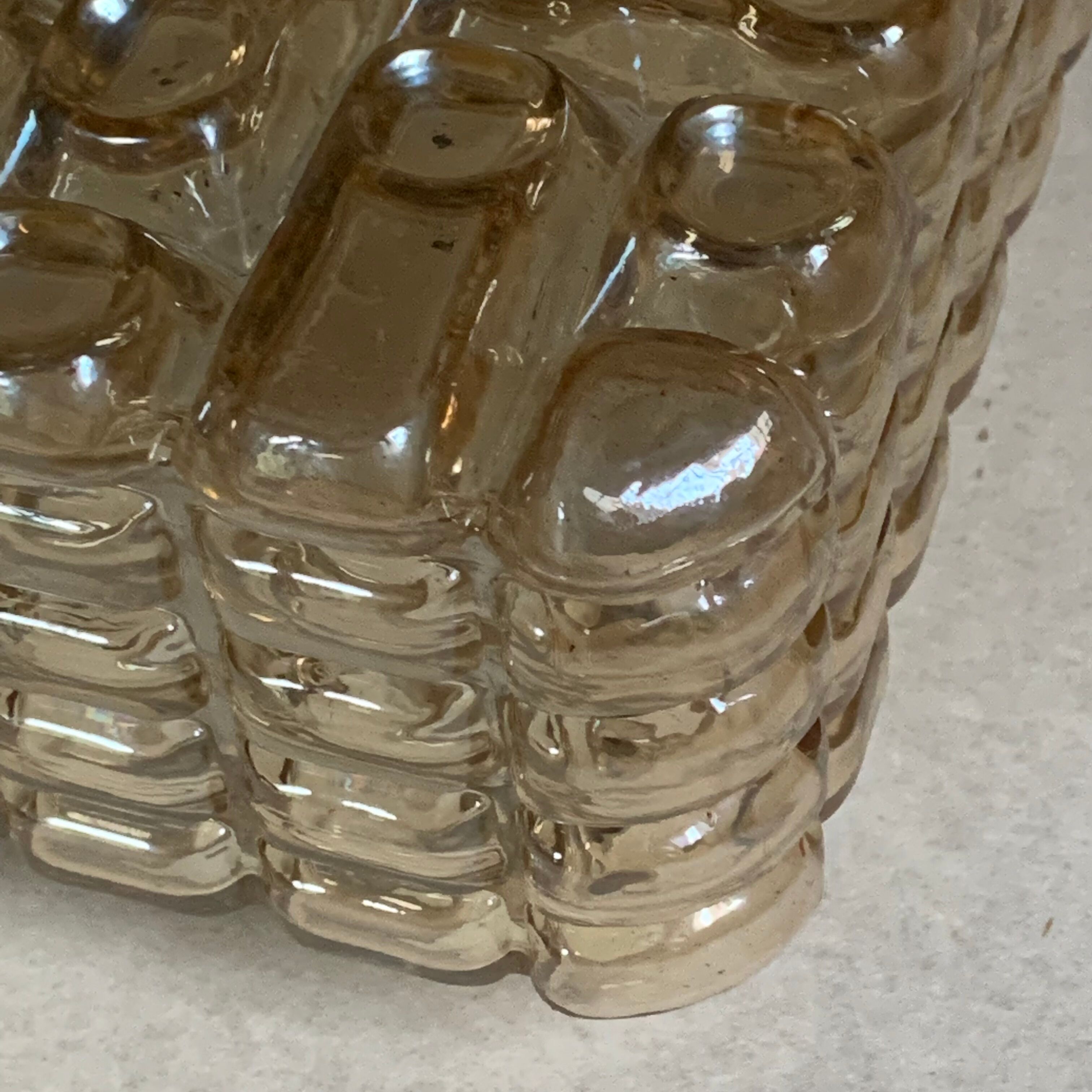 Vintage ceiling lamp bubble Erco amber glass