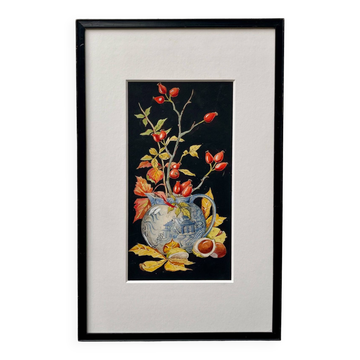 Nature morte du début du 20e siècle avec cadre noir